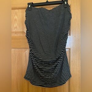 Black and White Striped Ruched skirt - purchased from Evereve - size large